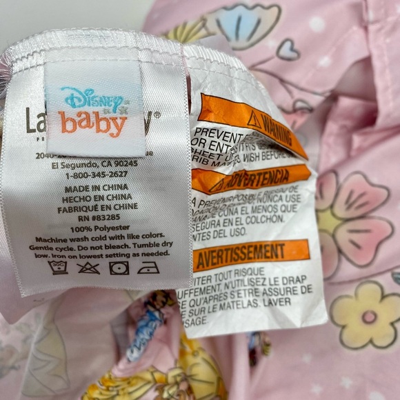 Disney Princess Belle, Tiana, & Cinderella Fitted Crib Sheet & Crib Skirt Bundle - Picture 6 of 6